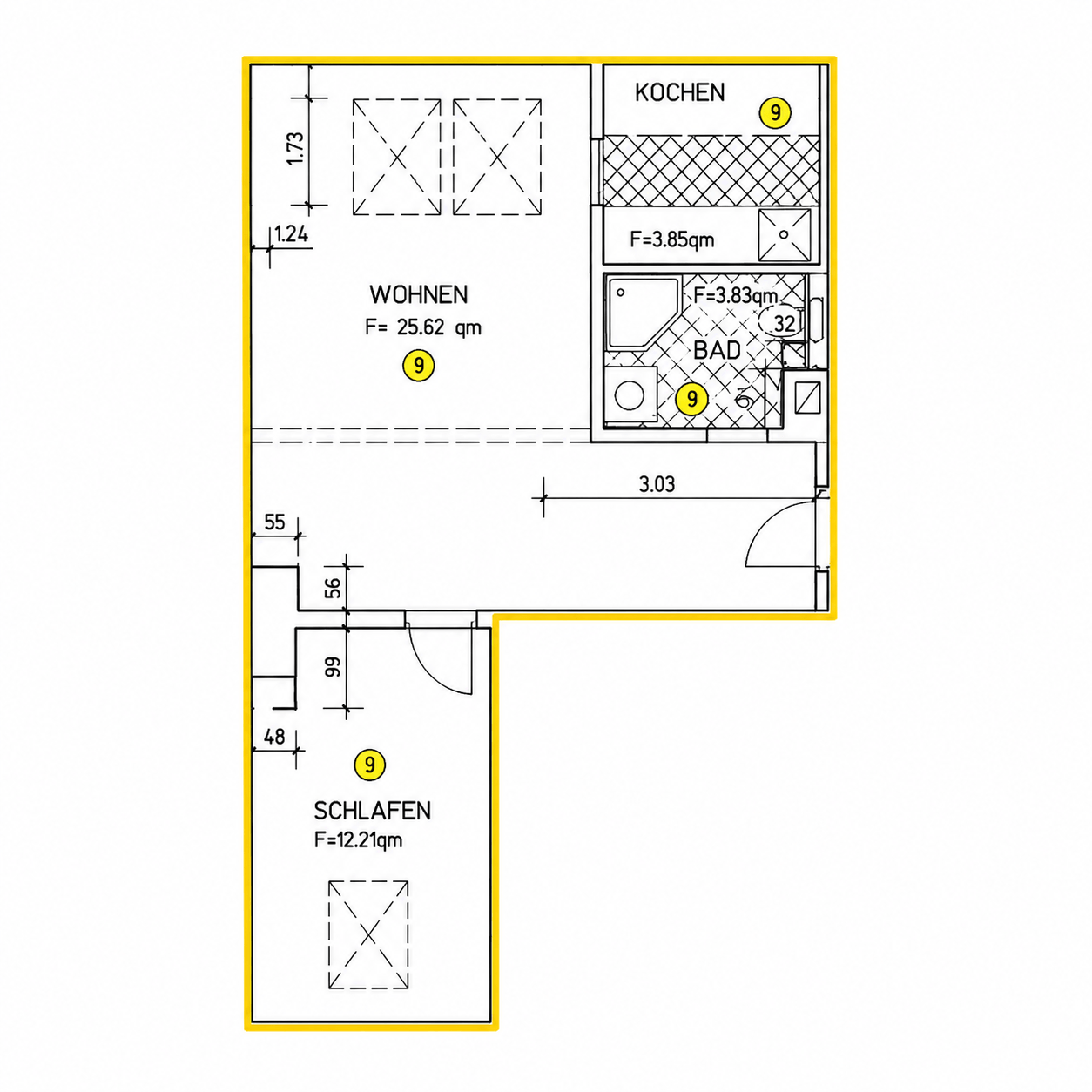 Grundriss WE 9 