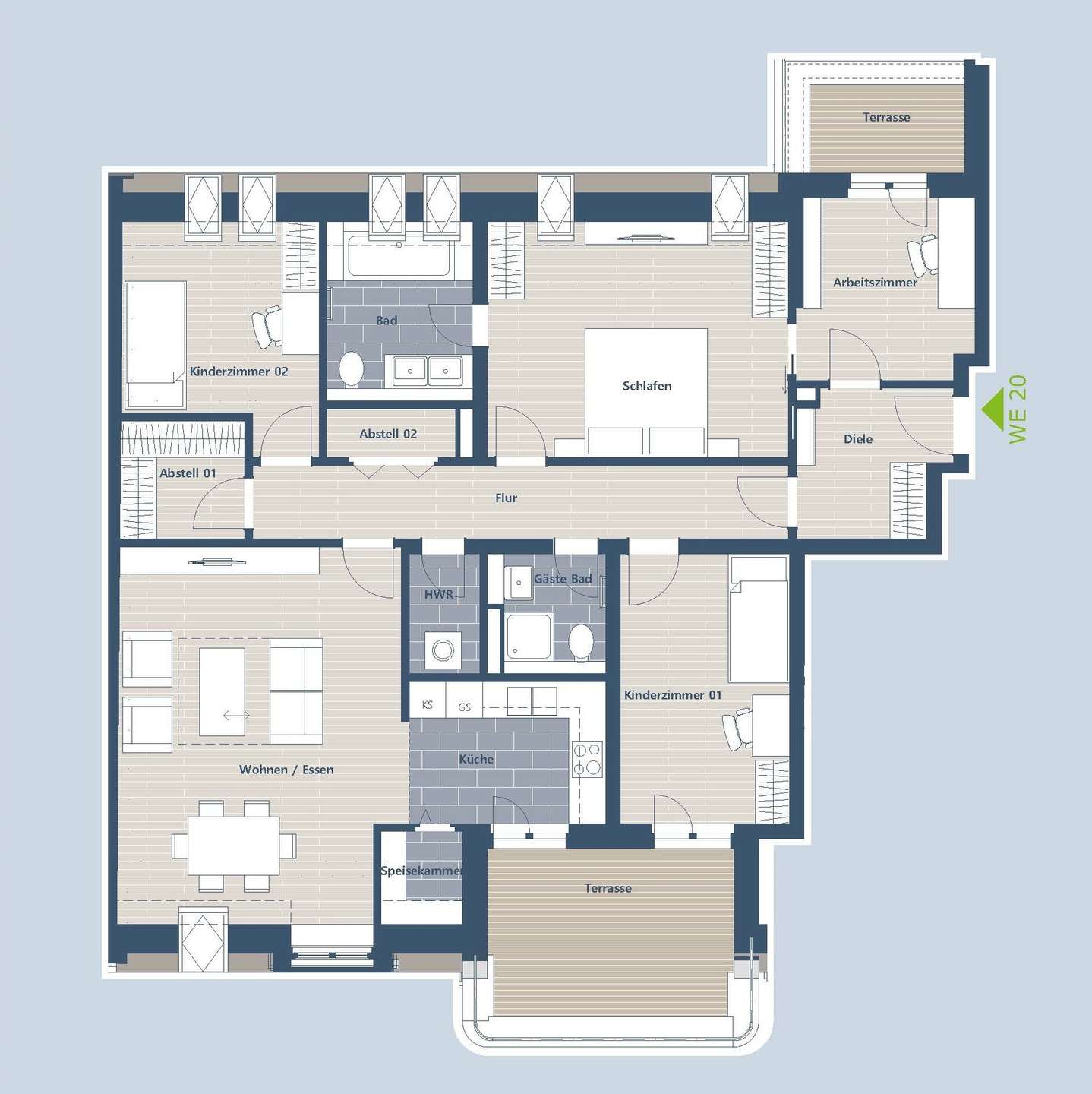 Grundriss WE 20 Variante 2