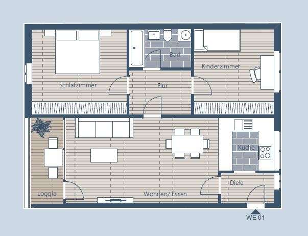 Grundriss WE 1
