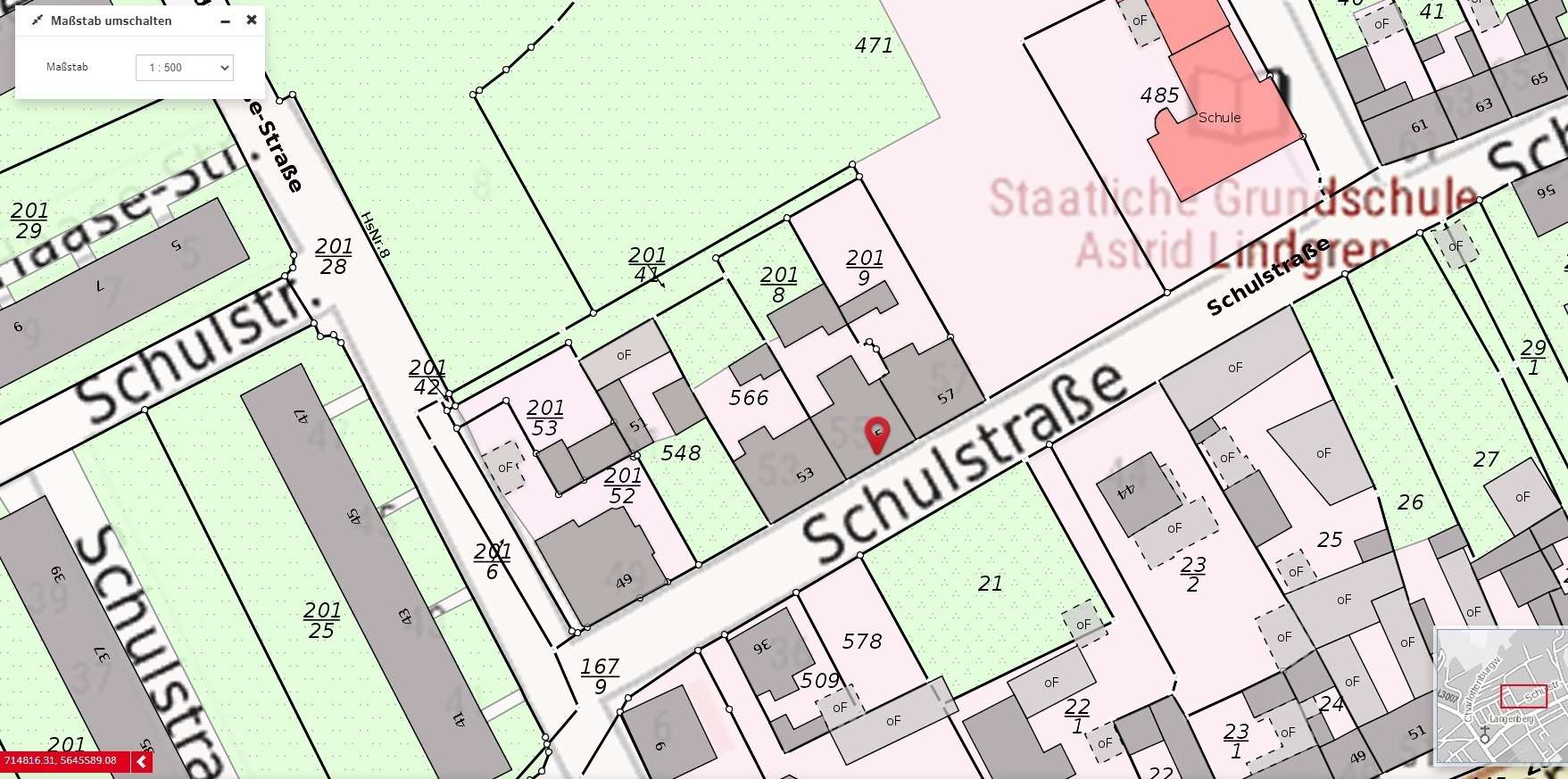 Flurkarte Schulstraße 53-57 