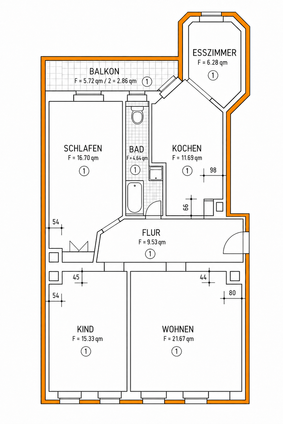 Grundriss WE1