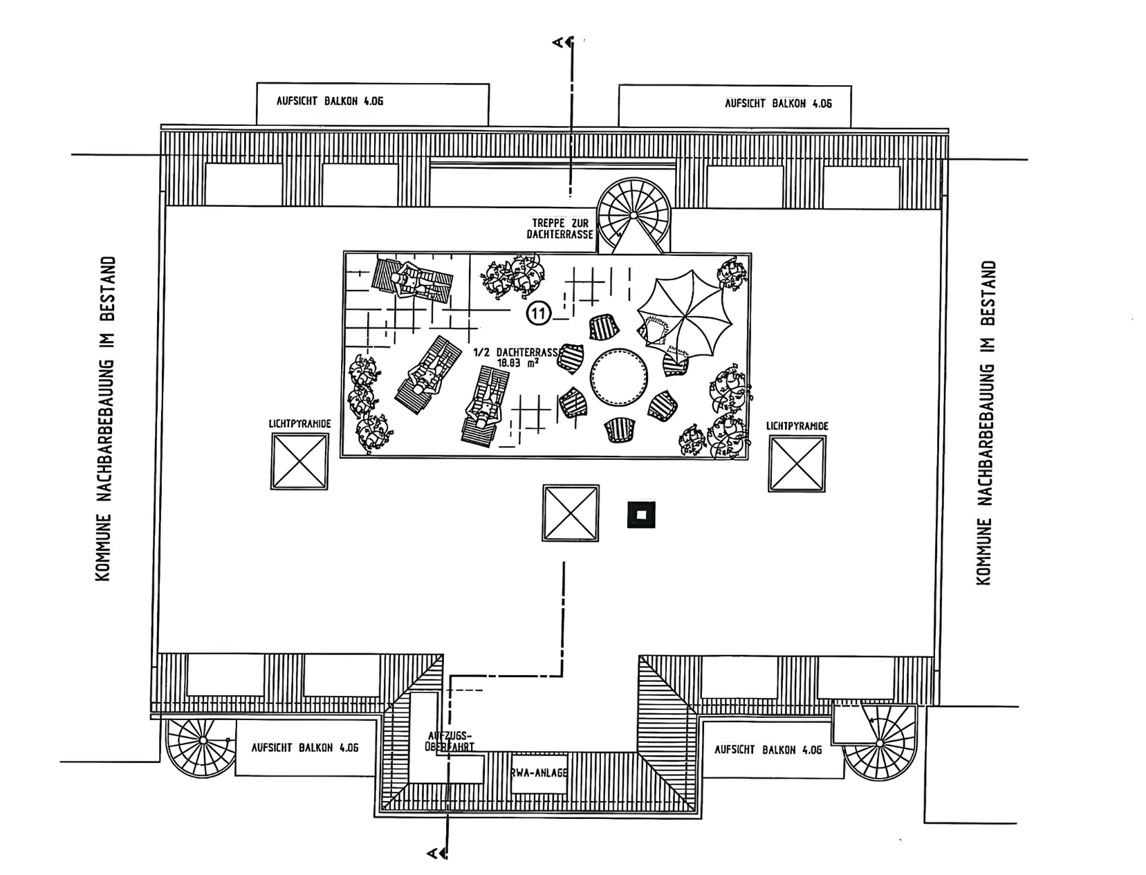 Grundriss Dachterrasse