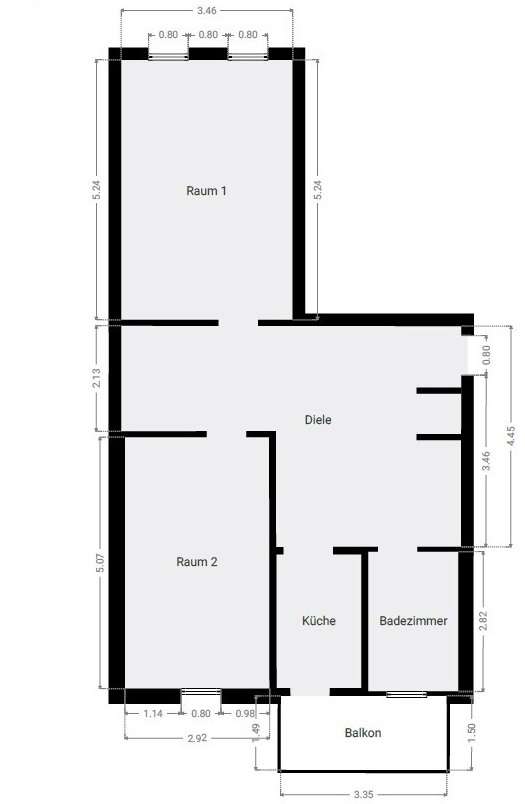 Grundriss 3.OG WE11
