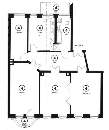 Grundriss WE4