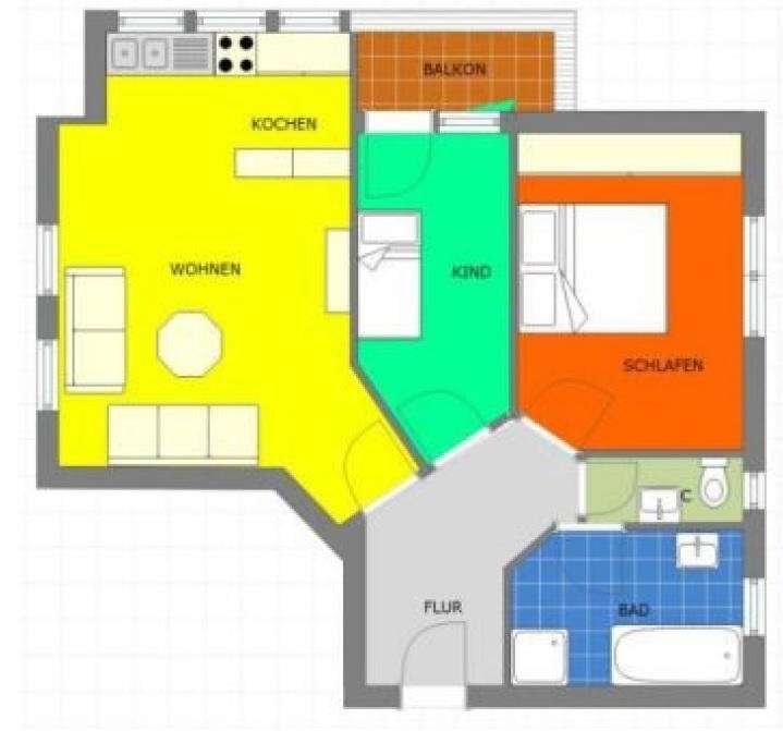 Grundriss WE 1