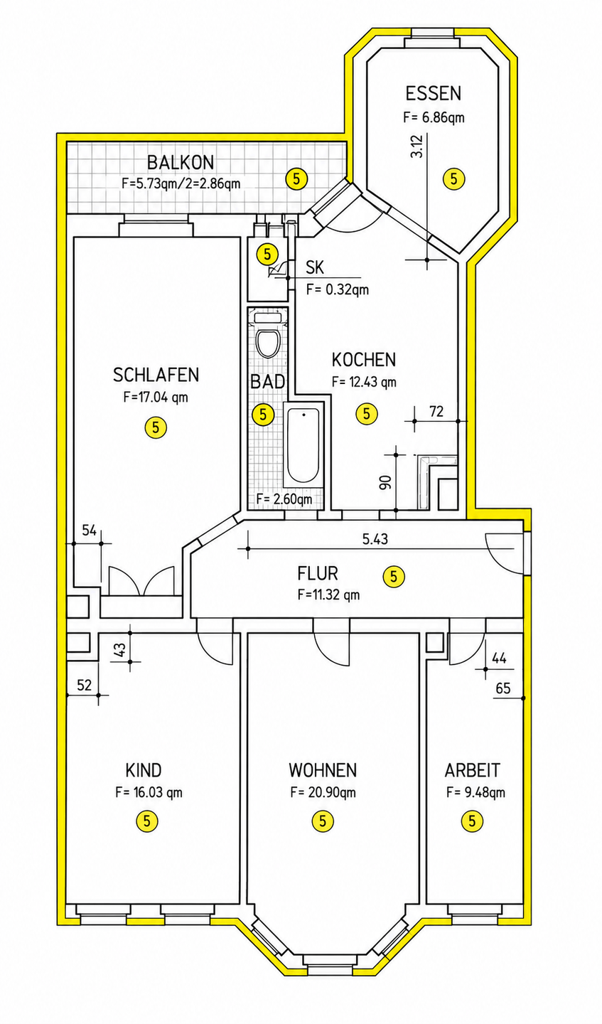 Grundriss WE 5
