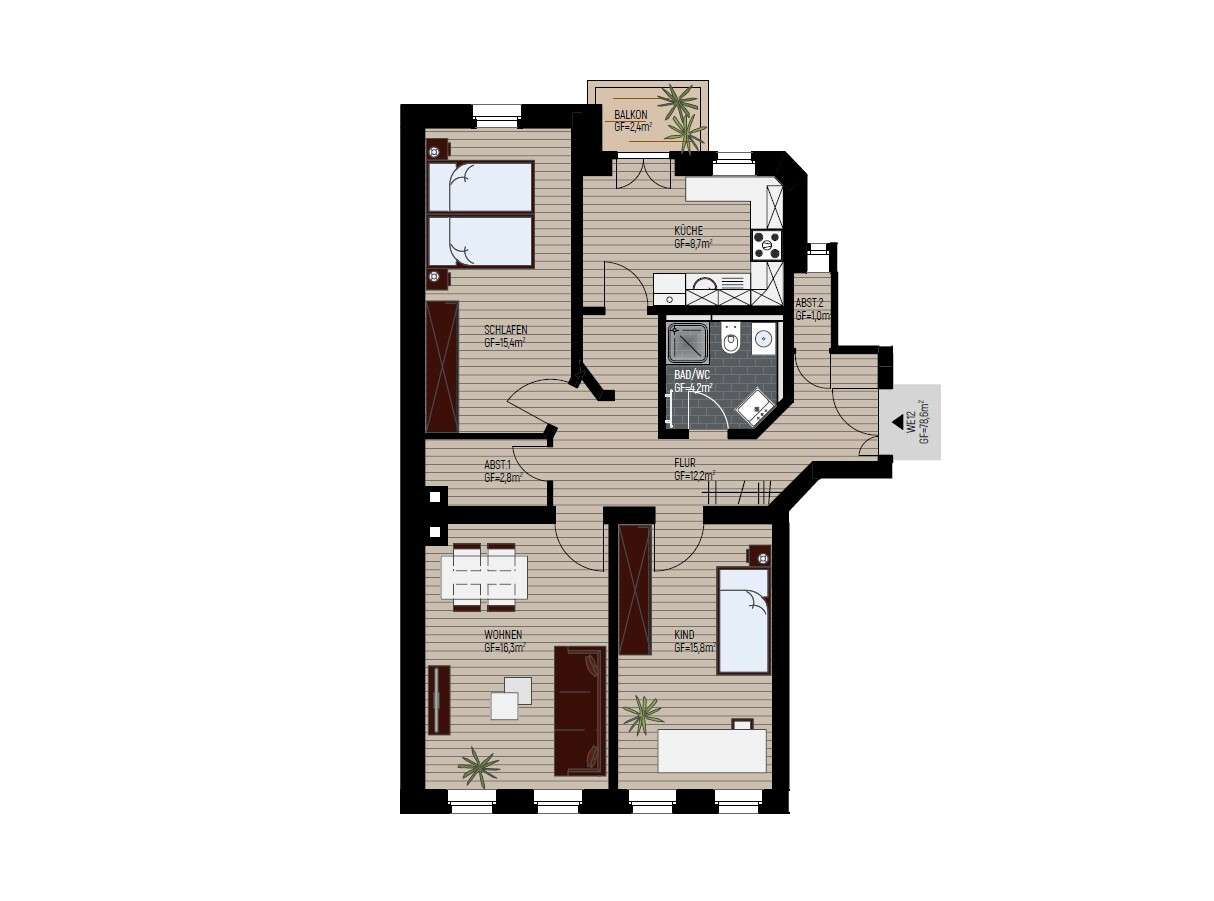 Grundriss WE12