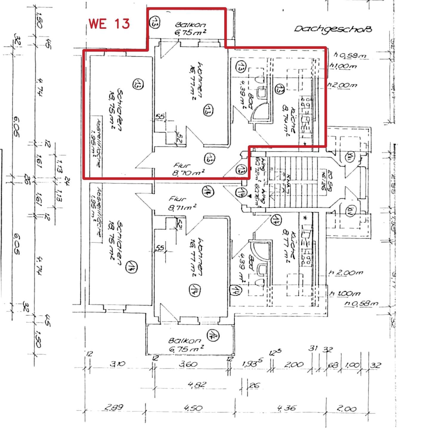 Grundriss_WE13_markiert