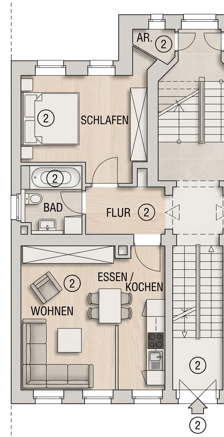 Grundriss (ohne Balkon) 