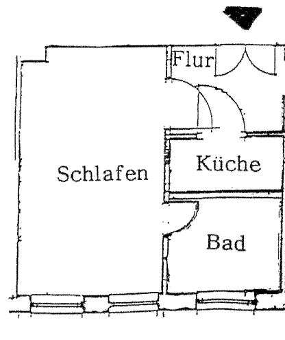 Grundriss 1 Raumwohnung PG4