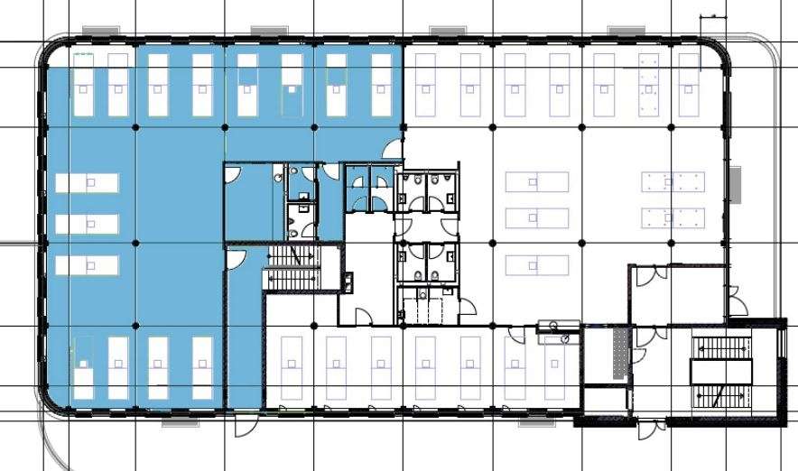 Grundriss blaue Fläche
