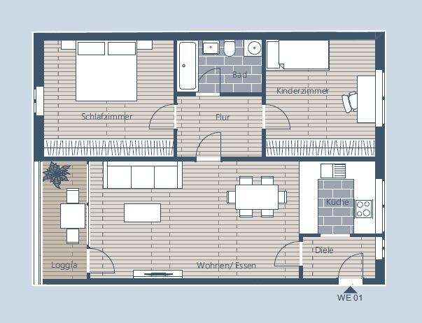 Grundriss WE 1