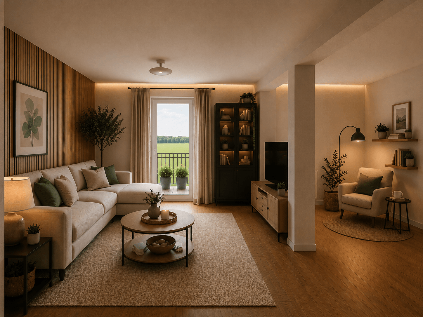 Visualisierung Wohnzimmer, Leipzig (Holzhausen)