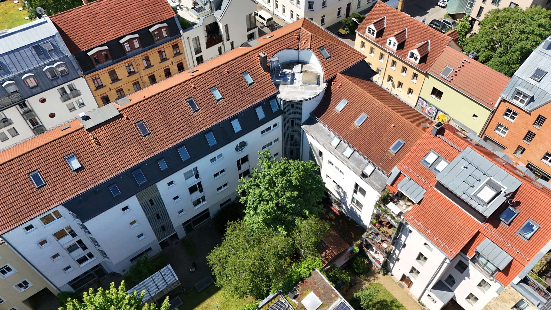 Innenhof Vogelperspektive, Leipzig (Lindenau)