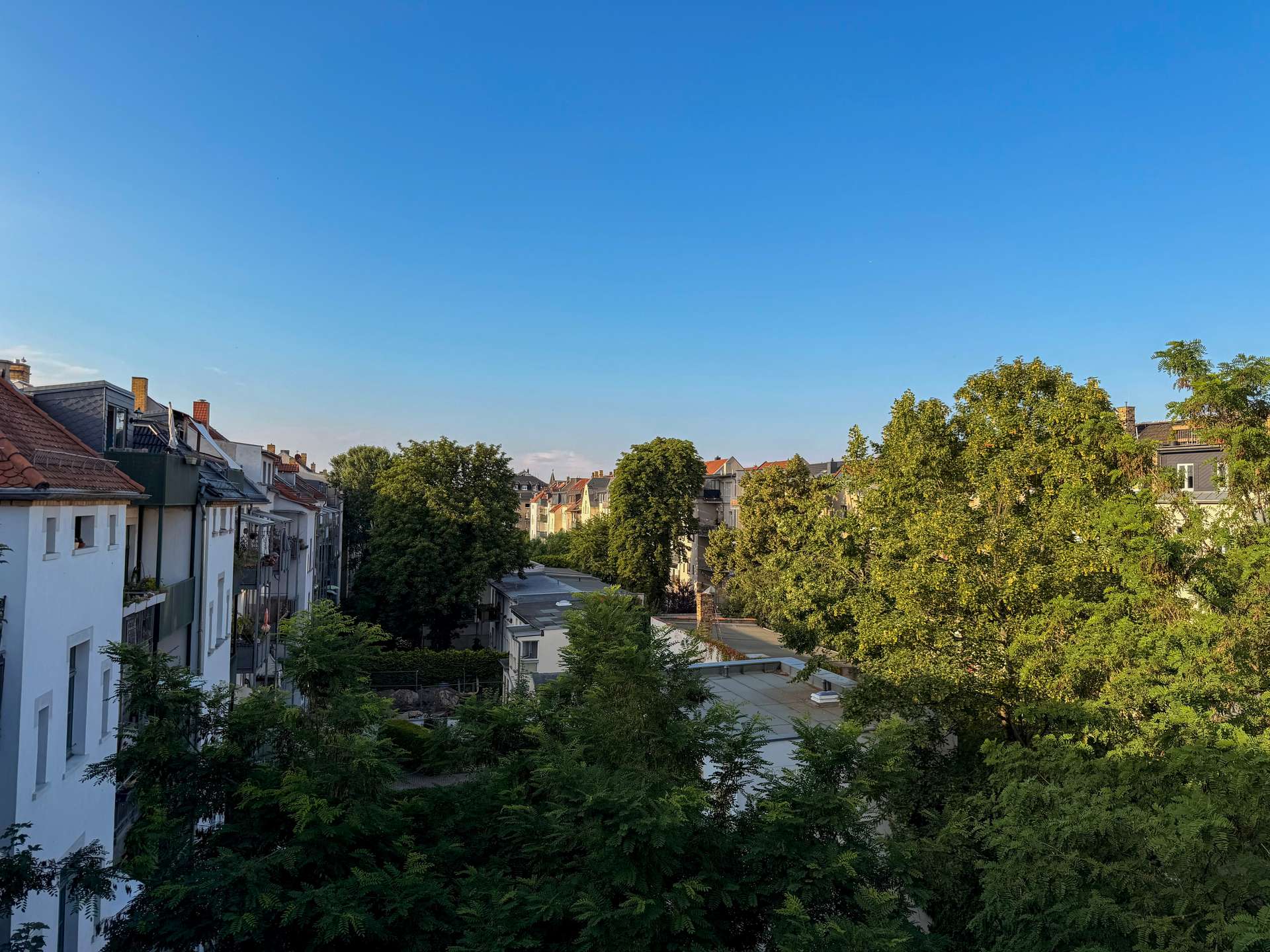Balkonausblick, Leipzig (Schleußig)