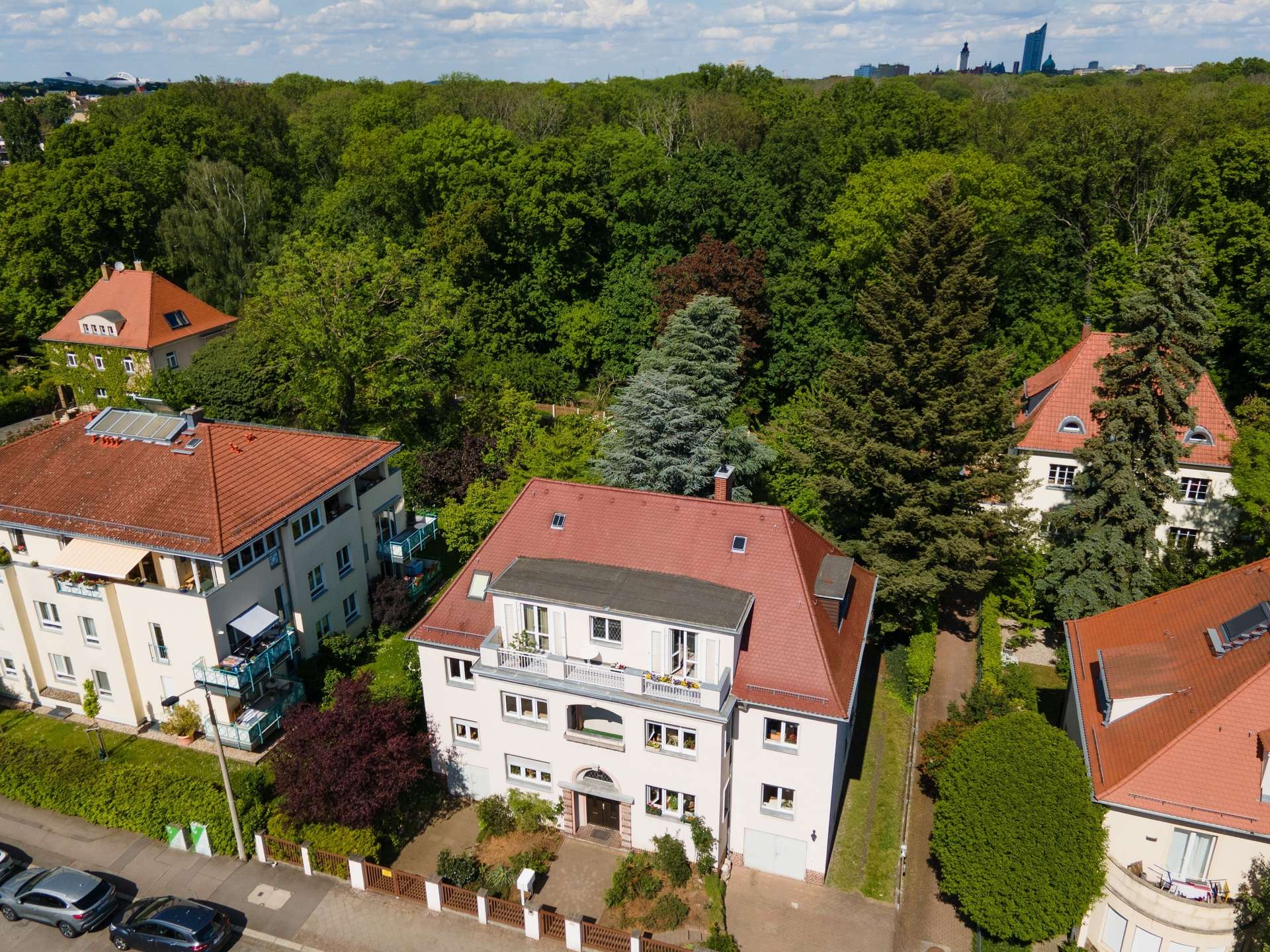 Drohnenansicht, Leipzig (Schleußig)