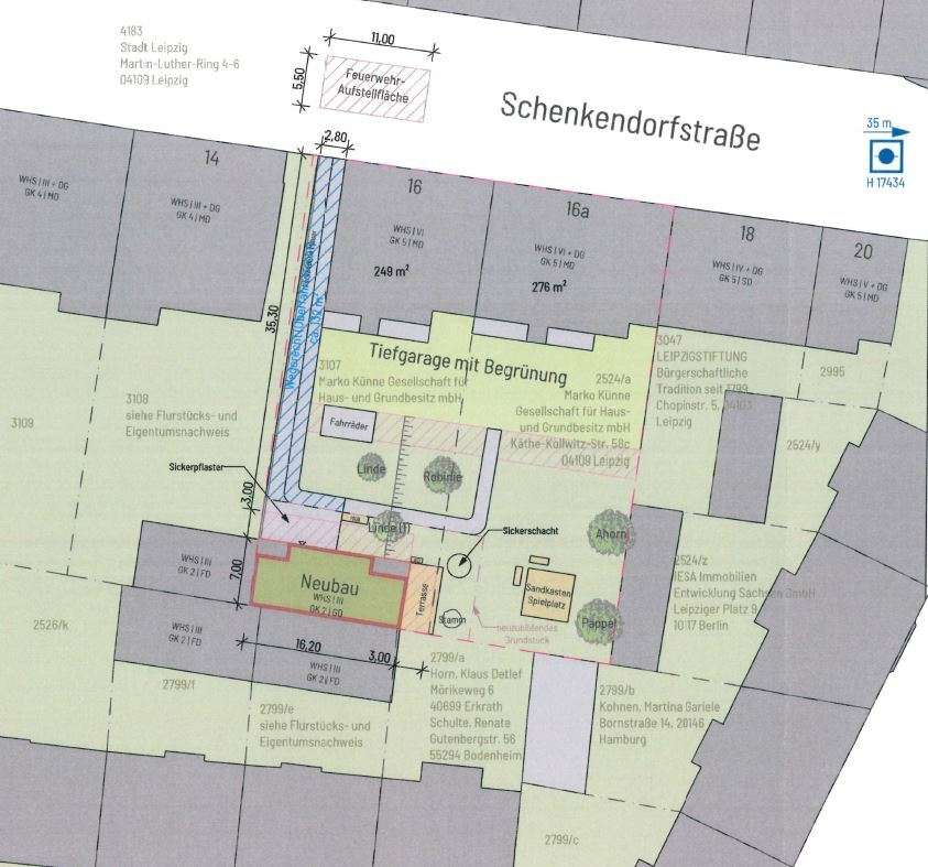 Lageplan, Leipzig (Südvorstadt)