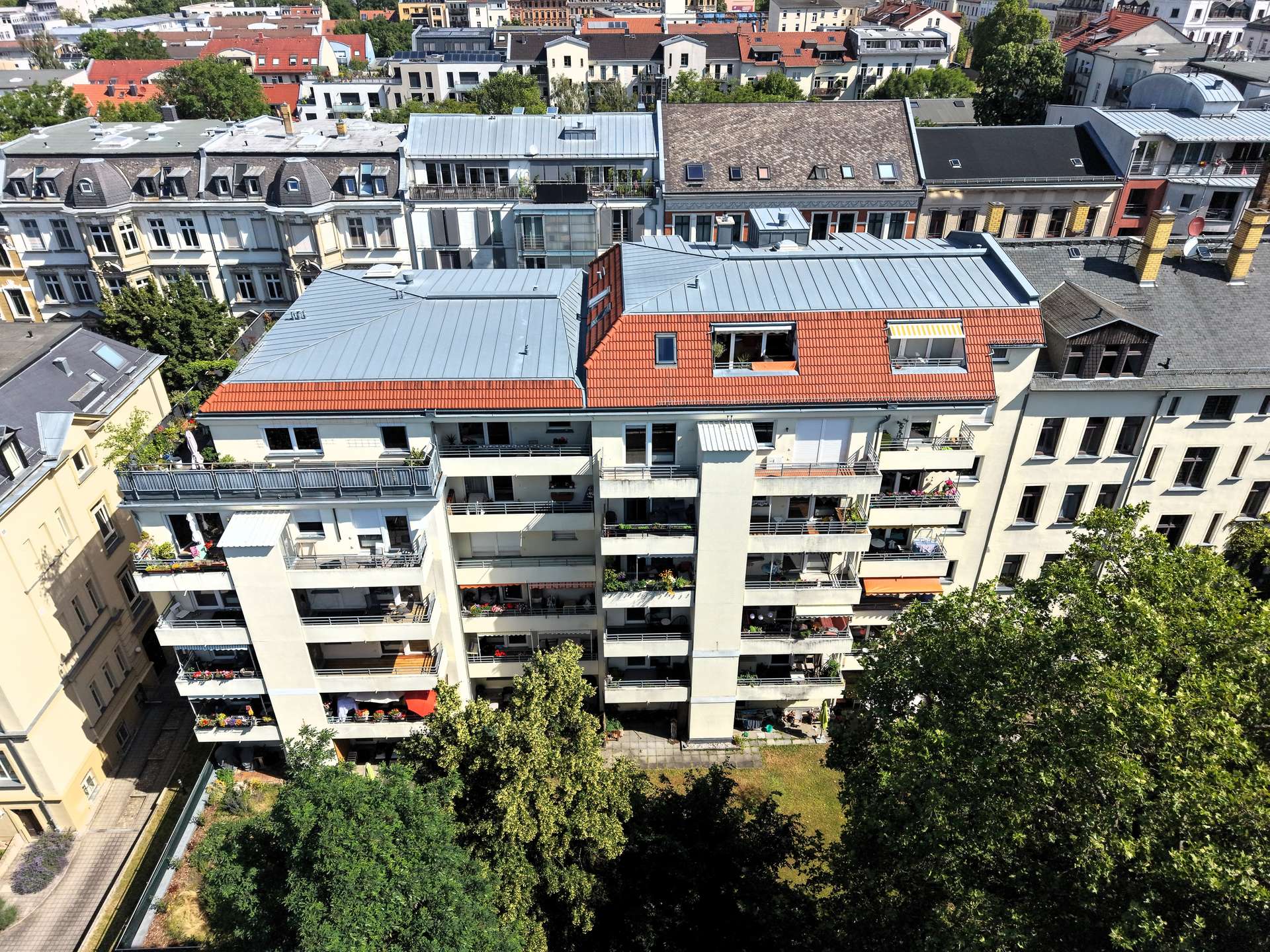 Rückansicht von oben, Leipzig (Südvorstadt)