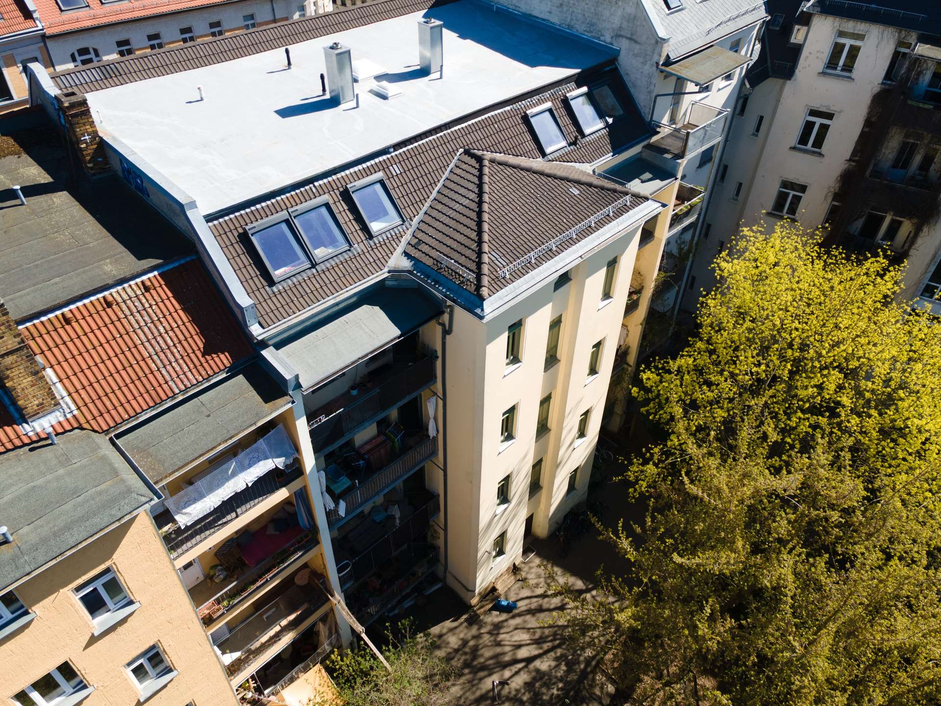 Hausansicht Dach, Leipzig (Schleußig)